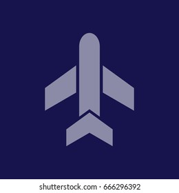 Blue airplane vector icon