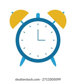 Elemento de dibujos animados de reloj de alarma azul