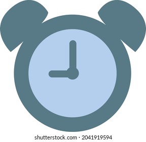 Relógio de alarme azul, ilustração, vetor, em um fundo branco.