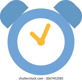Blue alarm clock, illustration, vector, on a white background.