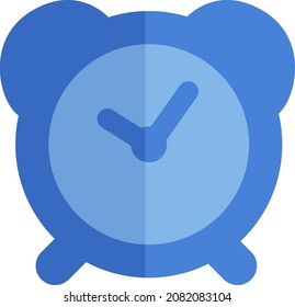 Blue alarm clock, illustration, vector, on a white background.