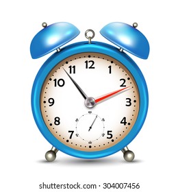 Blue Alarm Clock Isolated On White Stock Vector (Royalty Free ...