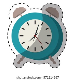 blue alarms clock icon image design, vector illustration