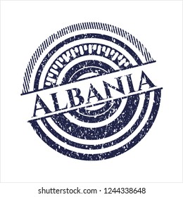 Blue Albania distress grunge stamp