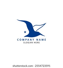 Blue albatross logo design template
