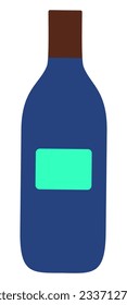 Blaue Alkoholflasche, Vektorgrafik