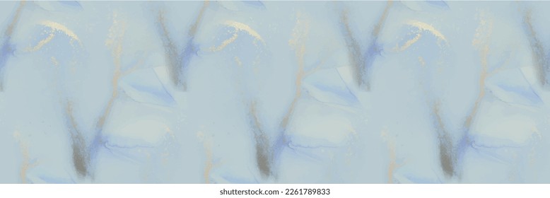 Blue Alcohol Ink Marble. Gold Ink Paint. White Watercolor Marble. Copper Vector Ink Repeat. Gold Seamless Background. Light Elegant Background. Foil Marble Watercolor. Luxury Abstract Art Template