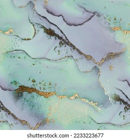 Blue Alcohol Ink Marble. Blue Seamless Background. Luxury Abstract Template Fluid Seamless Glitter. Floor Marble Watercolor. Gold Wall Paint. Green Water Color Repeat. Lavender Water Color Watercolor.