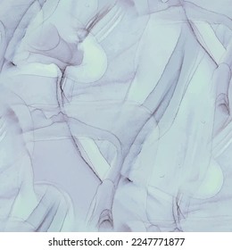 Blue Alcohol Ink Marble. Blue Water Color Marble. Lavender Alcohol Ink Background. Floor Marble Background. Lilac Ink Tile. Blue Abstract Watercolor. Fluid Seamless Repeat. Modern Seamless Repeat