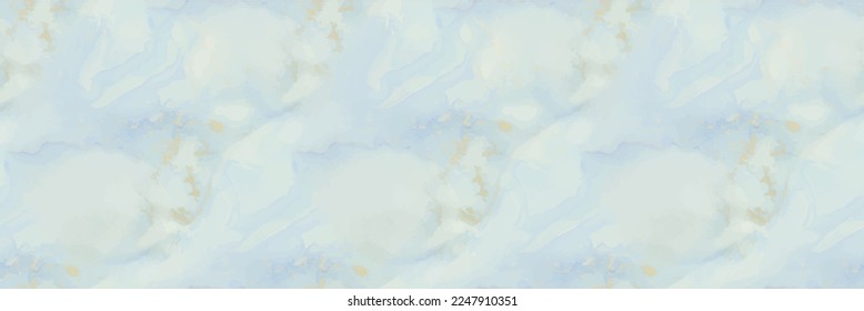 Blue Alcohol Ink Marble. White Watercolor Marble. Foil Marble Background. Bronze Vector Ink Pattern. Fluid Elegant Watercolor. Gold Art Paint. Foil Oriental Watercolor. Modern Seamless Ink Template