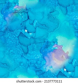 Blue Alcohol Ink. odern Seamless Deep Template. Blue Water color Background. Geode Elegant Glitter. Purple Watercolor. Blue Ocean Paint. Blue Sea Background. Pink Watercolor Canvas. Ocean Marble Ink