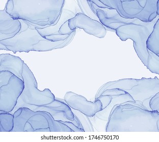 Textura de tinta de alcohol azul. Resumen de fondo de acuarela pintado a mano. 
