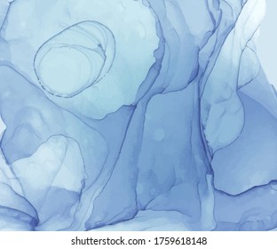 Textura de tinta de alcohol azul. Resumen de fondo de acuarela pintado a mano.