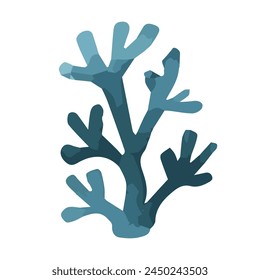 Algues bleues à l'aquarelle. Illustration vectorielle botanique dessinée à la main . : image vectorielle de stock