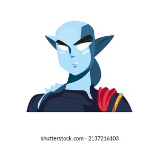 blue alien design over white