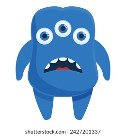 Blue alien monster icon cartoon vector. Baby gremlin. Crazy happy child