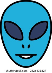 Un alienígena azul con una sonrisa en la cara. El alienígena está sonriendo y tiene una cara azul