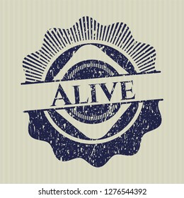 Blue Alive distressed rubber grunge texture stamp