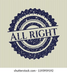 Blue All right distress rubber grunge texture stamp