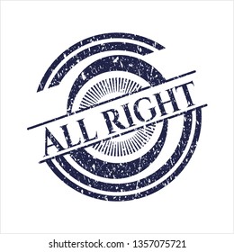 Blue All right distress rubber grunge texture seal