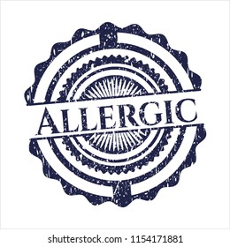 Blue Allergic with rubber seal texture