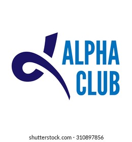 Blue Alpha Letter Symbol Logo Template. EPS 10 Vector Illustration, No Transparency