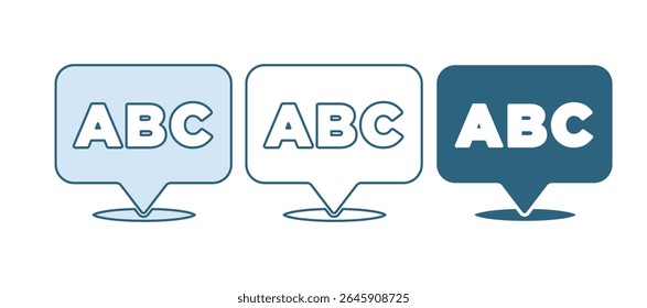 Blue Alphabet icon isolated on white background.  Vector