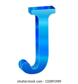 Blue alphabet J