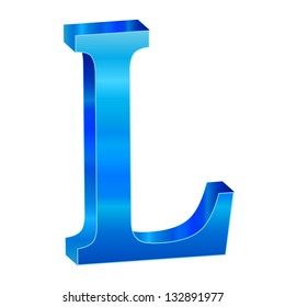 Blue alphabet L