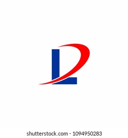 Blue Alphabet Letter Abc Initial with Red Curve Logo Vector