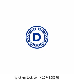 Blue Alphabet Letter Abc Initial on Circle Emblem Logo Vector