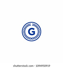 Blue Alphabet Letter Abc Initial on Circle Emblem Logo Vector