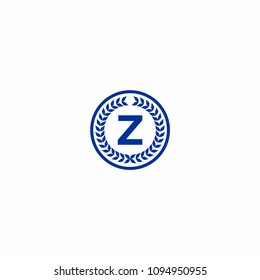 Blue Alphabet Letter Abc Initial on Circle Emblem Logo Vector