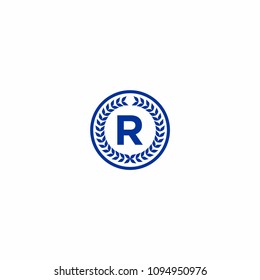 Blue Alphabet Letter Abc Initial on Circle Emblem Logo Vector