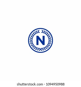 Blue Alphabet Letter Abc Initial on Circle Emblem Logo Vector