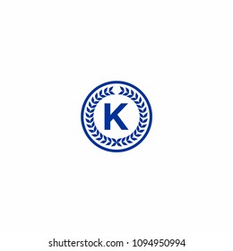 Blue Alphabet Letter Abc Initial on Circle Emblem Logo Vector