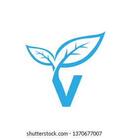 Blue Alphabet Letter V Logo