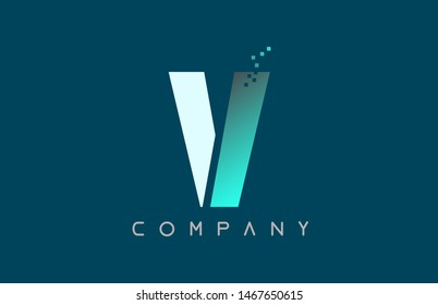 blue alphabet letter V logo design suitable for a company or business