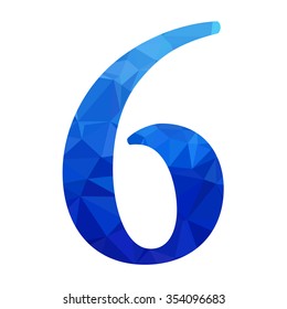 Blue Alphabet Number Polygon Style