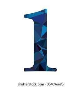 Blue Alphabet Number Polygon Style
