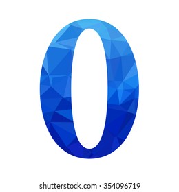 Blue Alphabet Number Polygon Style