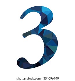 Blue Alphabet Number Polygon Style
