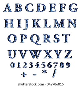 Blue Alphabet Polygon Style, Creative Design Templates