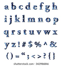 Blue Alphabet Polygon Style, Creative Design Templates