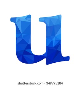 Blue Alphabet Polygon Style, Creative Design Templates