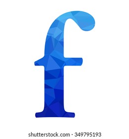 Blue Alphabet Polygon Style, Creative Design Templates
