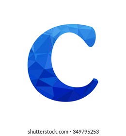 Blue Alphabet Polygon Style, Creative Design Templates