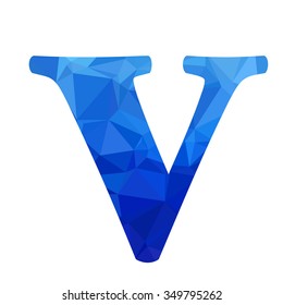 Blue Alphabet Polygon Style, Creative Design Templates