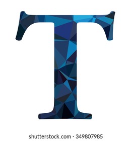 Blue Alphabet Polygon Style, Creative Design Templates