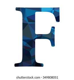 Blue Alphabet Polygon Style, Creative Design Templates